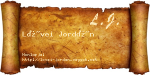 Lövei Jordán névjegykártya
